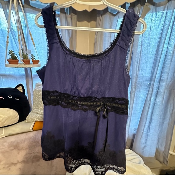 Dark Y2k Coquette Laced Tank - Picture 1 of 5